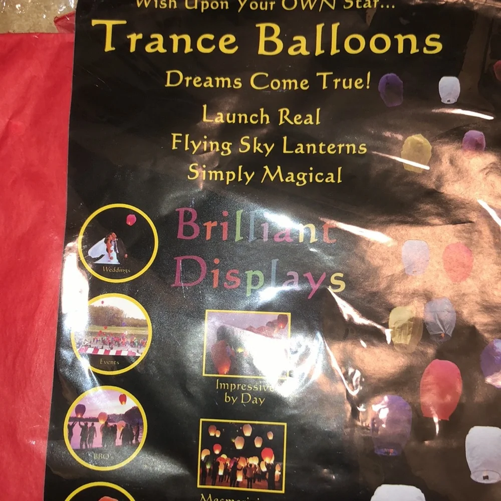 Trance Balloon sky lantern red.